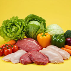 Healthy Eating: Balanced Diet of Meat and Vegetables