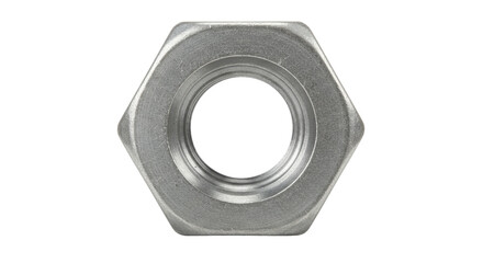 Isolated Metal Hex Nut on White Background