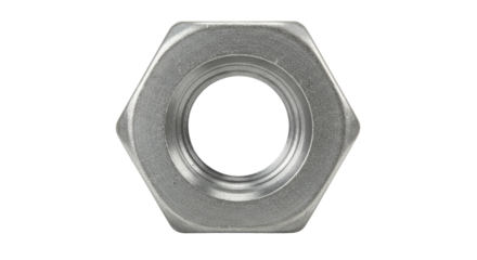 Isolated Metal Hex Nut on White Background