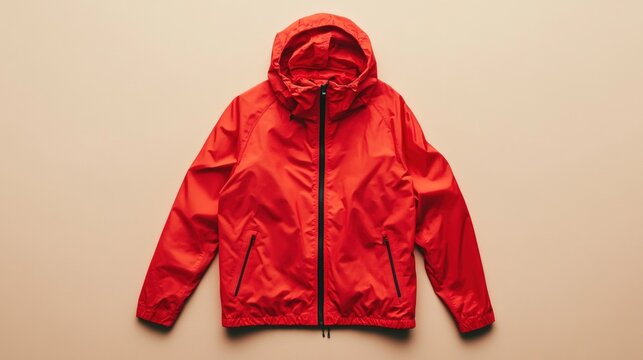 Red waterproof jacket