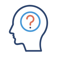 Human Head with Question Mark Icon Representing Curiosity – Vector Inquiry and Thought Symbol