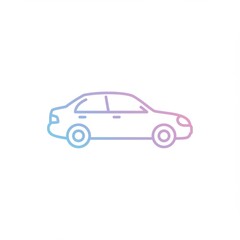 Fototapeta premium Purple And Blue Gradient Line Art Car Illustration