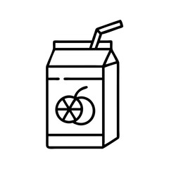 Juice Box with Straw Icon Representing Fruit Juice – Vector Beverage and Refreshment Symbol
