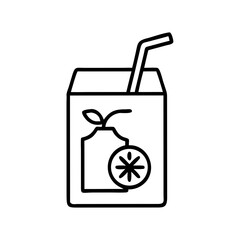 Juice Box with Straw Icon Representing Fruit Juice – Vector Beverage and Refreshment Symbol