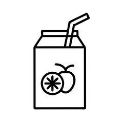 Juice Box with Straw Icon Representing Fruit Juice – Vector Beverage and Refreshment Symbol