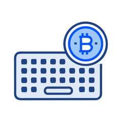 Keyboard Input with Bitcoin Coin Icon &ndash; Vector Cryptocurrency and Digital Payment Symbol