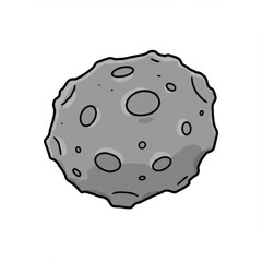 Gray Cratered Asteroid in Outer Space