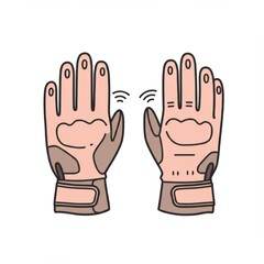 Obraz premium Pair of Beige and Brown Leather Gloves Illustration