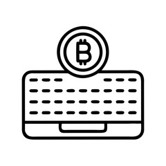 Keyboard Input with Bitcoin Coin Icon – Vector Cryptocurrency and Digital Payment Symbol