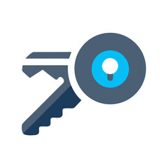 Key Icon Representing Access or Security Credential – Vector Authentication and Privacy Symbol