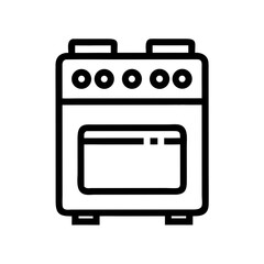 Obraz premium Kitchen Gas Stove and Oven Icon – Cooking Appliance Vector Illustration