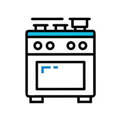Fototapeta premium Kitchen Gas Stove and Oven Icon – Cooking Appliance Vector Illustration