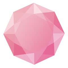 Fototapeta premium Pink Faceted Gemstone on White Background