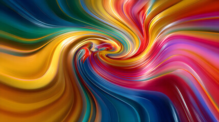 Obraz premium Rainbow swirl of colors forming a vortex with glossy digital sheen