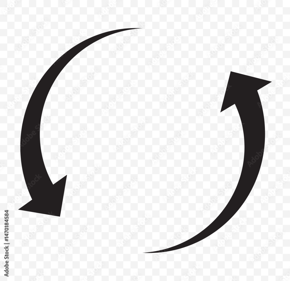 Poster circle arrow rotation for adaptability icon on transparent background. eps 10.