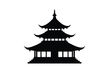 Pagoda silhouette icon on white background