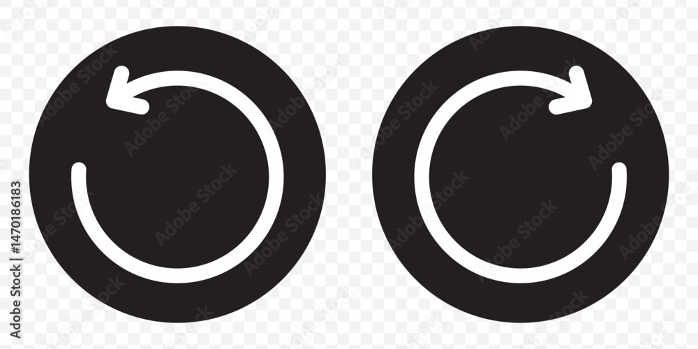 Poster set of black circle vector arrows. refresh arrow icon, loading arrow icon set on transparent backgro