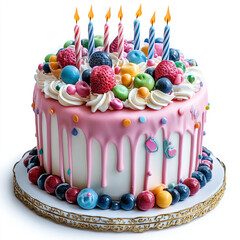 birthday cake isolated on white background