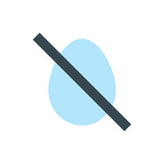 Light blue oval shape with a dark gray diagonal line crossing from the upper left to the lower right side