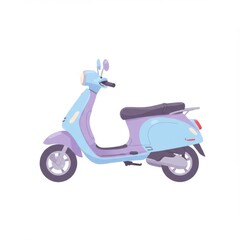 Obraz premium Pastel Blue and Purple Scooter Illustration