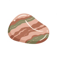 Pink Brown Green Banded Stone Illustration