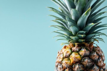 Pineapple Still Life on Light Blue Background