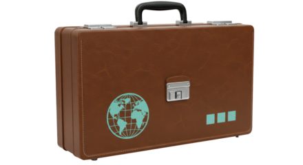Isolated vintage briefcase