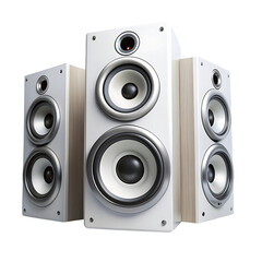 Fototapeta premium White Stereo Speakers: High-Quality Audio System