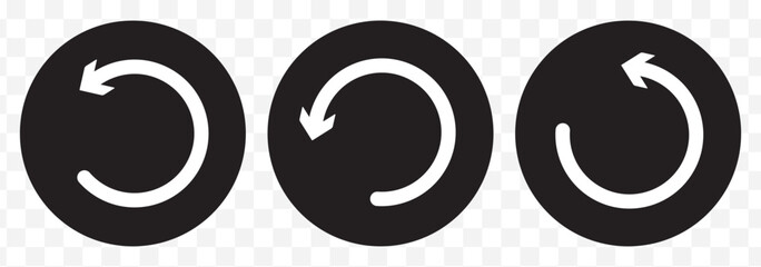 Obraz premium Refresh vector icon set White filled and outlined style. refresh, restart or reload vector symbol on Transparent Background. EPS 10.