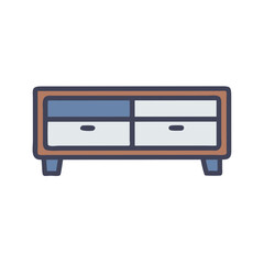 Fototapeta premium Low TV Cabinet or Console Table Icon – Home Furniture Symbol