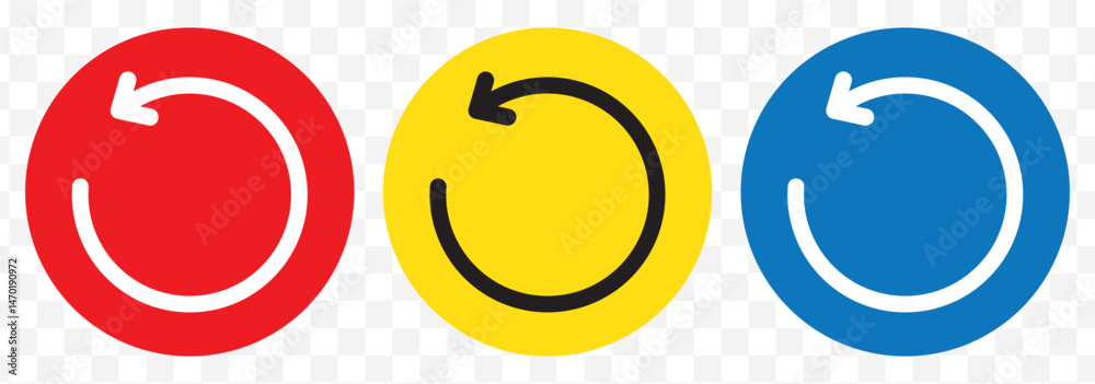Poster circle arrow icon set. circular arrow icon, refresh, reload, rotation. green recycle vector icon sym