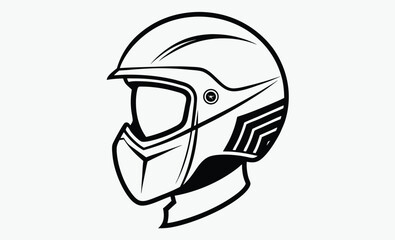 snowboarder helmet silhouette, winter sport gear, snowboarding headwear icon, black white helmet