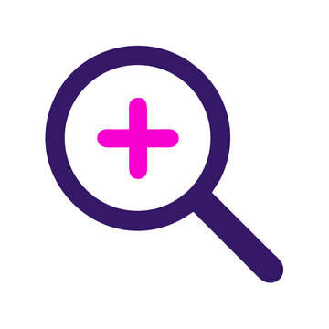 Magnifying Glass Plus Icon &ndash; Zoom In and Search Symbol