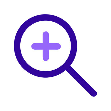 Magnifying Glass Plus Icon &ndash; Zoom In and Search Symbol