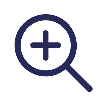 Magnifying Glass Plus Icon &ndash; Zoom In and Search Symbol