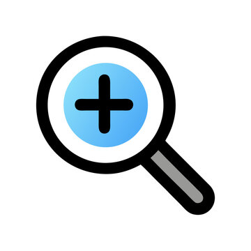 Magnifying Glass Plus Icon &ndash; Zoom In and Search Symbol