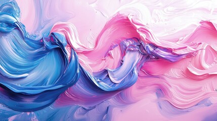 Obraz premium Abstract paint swirl of pink and blue hues
