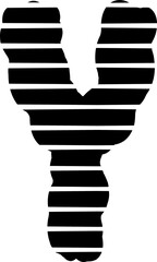 Stripes Pattern Letter Y