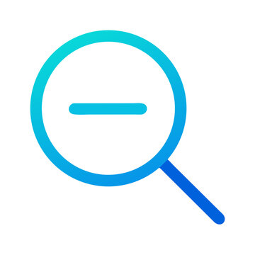 Magnifying Glass with Minus Icon &ndash; Zoom Out and Search Function Symbol