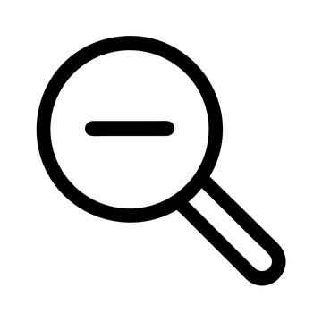 Magnifying Glass with Minus Icon &ndash; Zoom Out and Search Function Symbol
