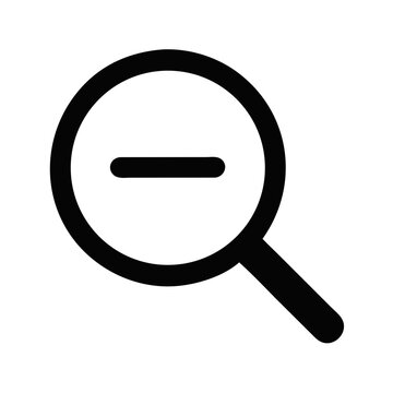 Magnifying Glass with Minus Icon &ndash; Zoom Out and Search Function Symbol