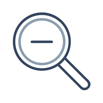 Magnifying Glass with Minus Icon &ndash; Zoom Out and Search Function Symbol
