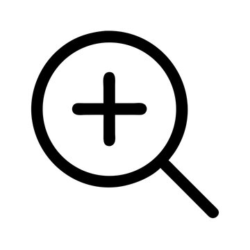 Magnifying Glass with Plus Icon &ndash; Zoom and Search Function Symbol