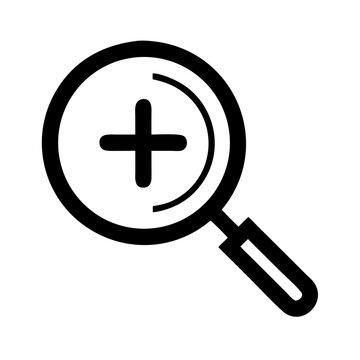 Magnifying Glass with Plus Icon &ndash; Zoom and Search Function Symbol