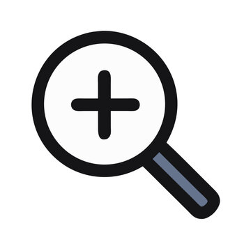 Magnifying Glass with Plus Icon &ndash; Zoom and Search Function Symbol
