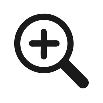 Magnifying Glass with Plus Icon &ndash; Zoom and Search Function Symbol