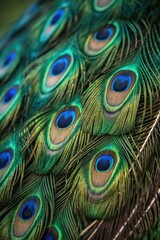 Obraz premium Peacock feathers display beautiful, intricate patterns