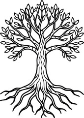 Decorative Tree Roots Vector on White Background