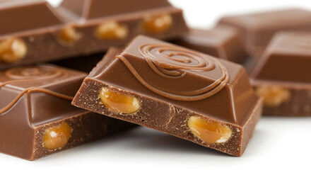 Delicious Caramel Filled Milk Chocolate Pieces A Sweet Treat