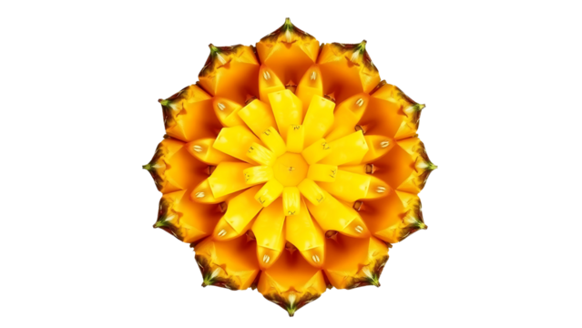 Pineapple fruit pattern yellow tropical food design abstract background wallpaper illustration art exotic on transparent background